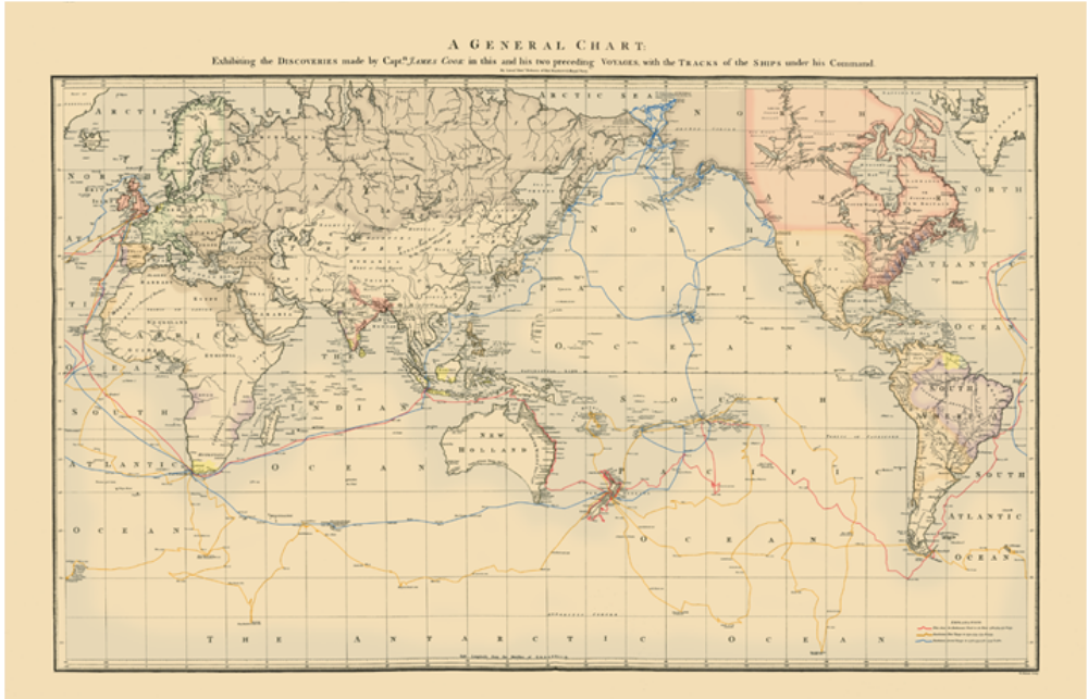 1784: COOK'S GENERAL CHART OF THE PACIFIC BY CAPTAIN JAMES COOK